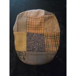 Hanna Hats Pure New Wool Golf Cabbie Newsboy Patch Hat Size MEDIUM Ireland EUC